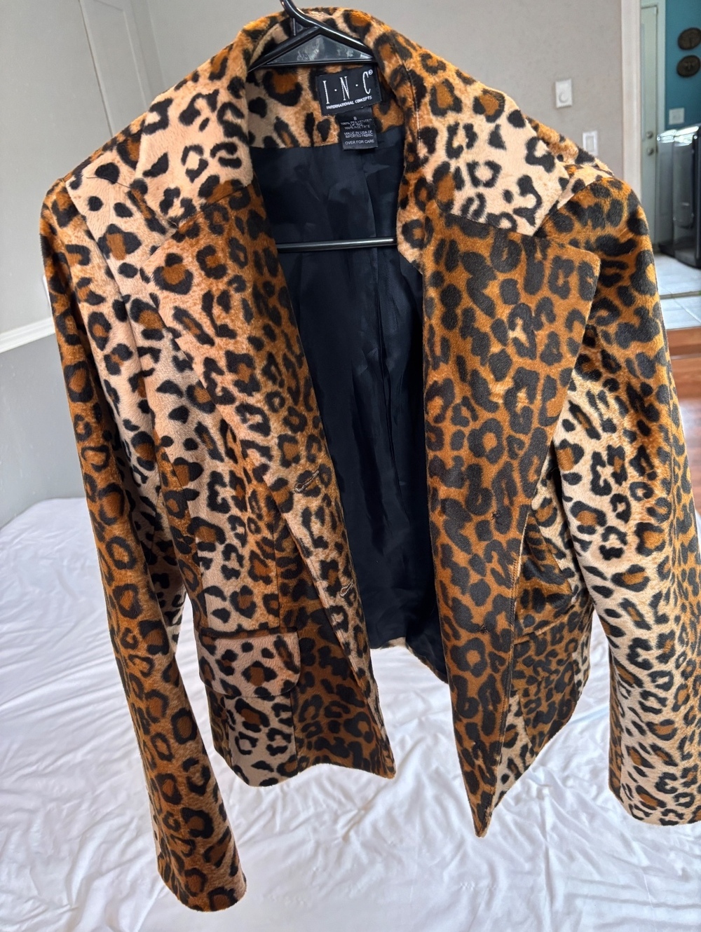 International Concepts faux leapord print blazer